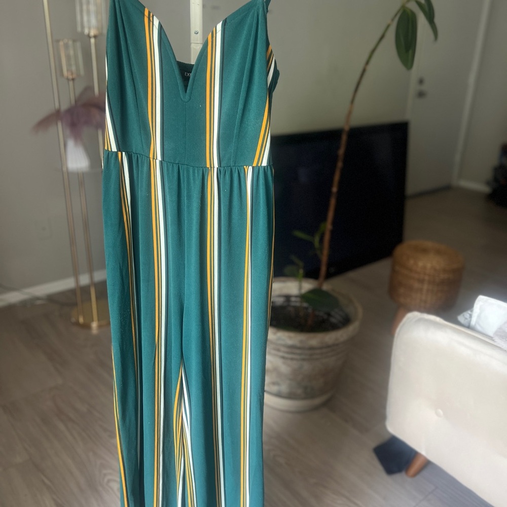 Express Striped Wide-Leg Jumpsuit – Size XS